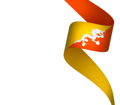 Bhutan flag element design national independence day banner ribbon png
