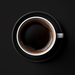 a black coffee, studio light , isolated on white background