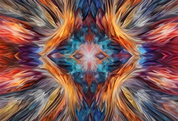 Symmetrical. Crystal. Abstract Art. Geometric. Design. Crystal Formation. Harmony. Artistic. Decorative. Crystallography. Symmetry. Contemporary. Visual Arts. Unique. Crystal Abstract. AI Generated.