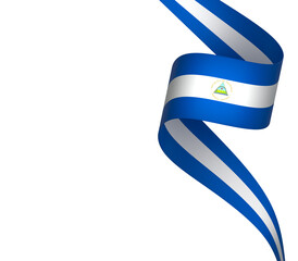 Nicaragua flag element design national independence day banner ribbon png
