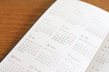 Obraz premium 年間カレンダー スケジュール手帳