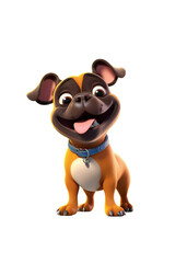 Obraz premium Anime-style french bulldog clipart, isolated background 