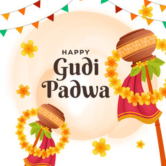 gradient vector design gudi padwa festival illustration