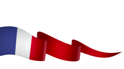France flag element design national independence day banner ribbon png
