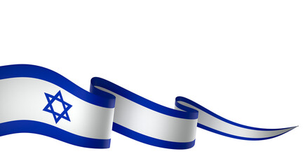 Israel flag element design national independence day banner ribbon png
