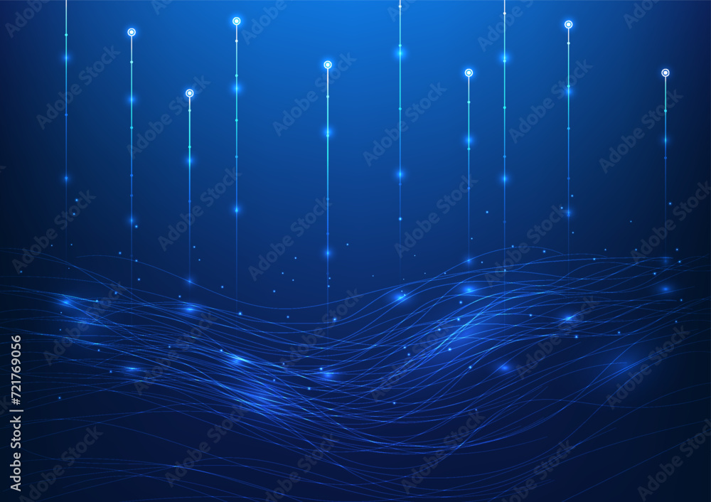 Poster big data technology background overlapping data lines it represents the collection of huge amounts o