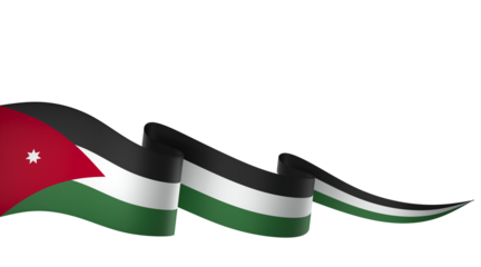 Jordan flag element design national independence day banner ribbon png
