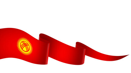 Kyrgyzstan flag element design national independence day banner ribbon png
