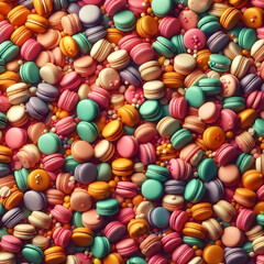Fototapeta na wymiar Wallpaper of hundreds of colorful macarons