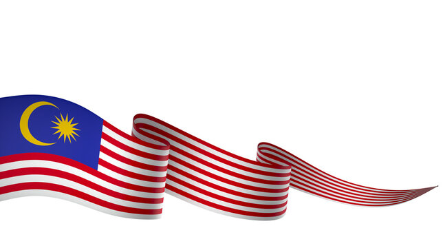 Malaysia flag element design national independence day banner ribbon png
