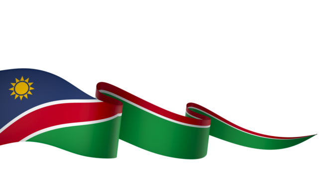 Namibia flag element design national independence day banner ribbon png
