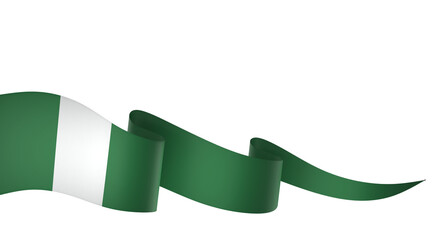 Nigeria flag element design national independence day banner ribbon png
