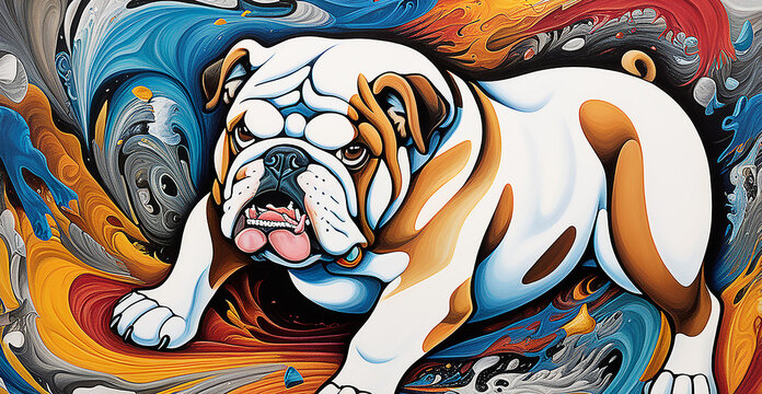 Bulldog, abstract background design, dog lover, dog dad, dog mom, dog is my life
