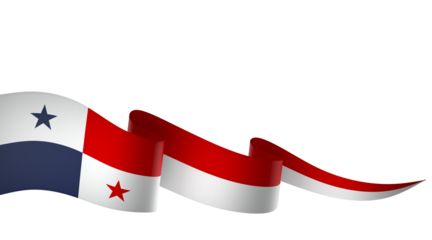 Panama flag element design national independence day banner ribbon png

