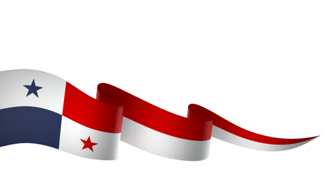 Panama flag element design national independence day banner ribbon png
