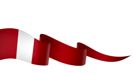 Peru flag element design national independence day banner ribbon png
