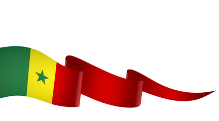 Senegal flag element design national independence day banner ribbon png

