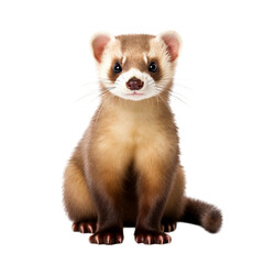 ferret on white background