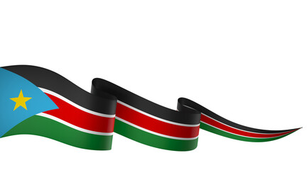 South Sudan flag element design national independence day banner ribbon png
