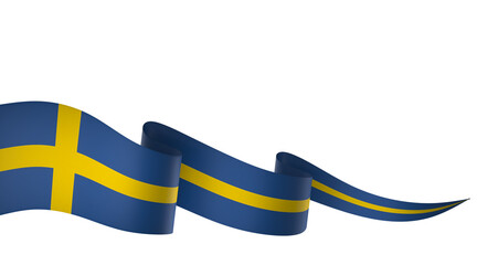 Sweden flag element design national independence day banner ribbon png
