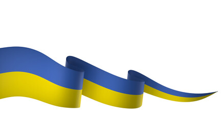 Ukraine flag element design national independence day banner ribbon png
