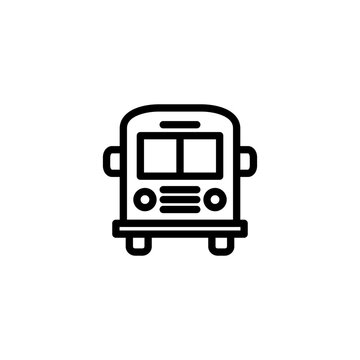 Line School Bus Icon Simple Vehicle Vector Perfect Illustration
