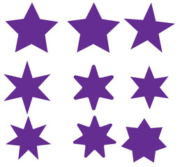 Set of vector starburst, sunburst badges.  different color. Simple flat style Vintage labels. Design elements. Colored stickers. A collection of different types and colors icon. eps 10