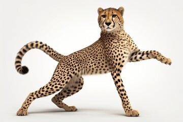 Cheetah isolated on white background. 3D illustration.