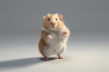 Hamster on a gray background. 3d rendering.
