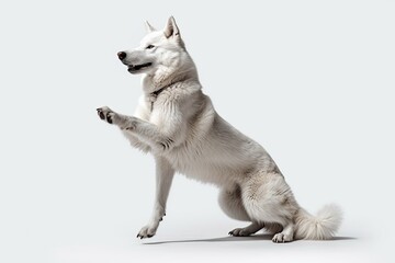 Siberian Husky dog on white background. Studio shot.