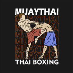 illustration vector muay thai poster style