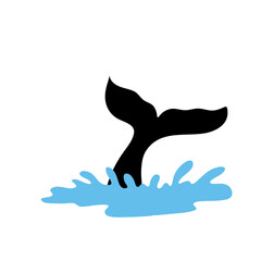 A tail of humpback whale