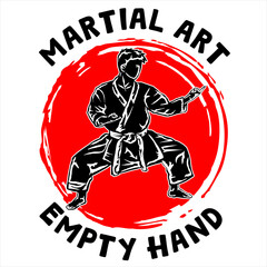 illustration karate logo design t shirt poster vector 