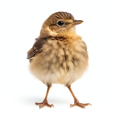 a baby bird, studio light , isolated on white background