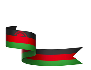Malawi flag element design national independence day banner ribbon png
