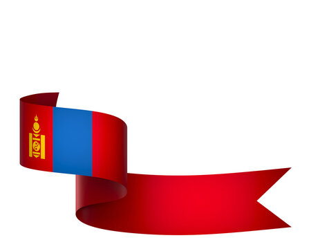 Mongolia flag element design national independence day banner ribbon png
