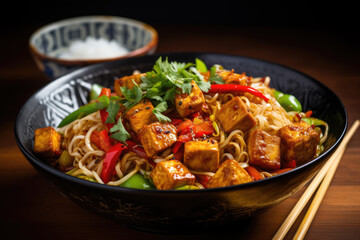 Fired noodles with tofu