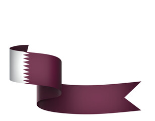 Qatar flag element design national independence day banner ribbon png
