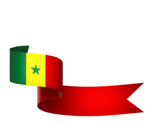 Senegal flag element design national independence day banner ribbon png
