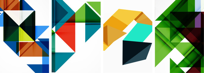 Triangle poster set for wallpaper, business card, cover, poster, banner, brochure, header, website