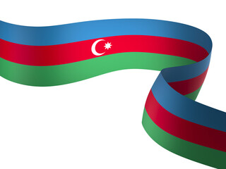 Azerbaijan flag element design national independence day banner ribbon png
