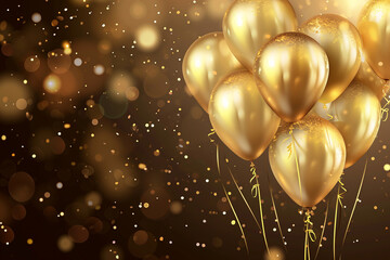 "Opulent Gold Balloon Background: Ideal for Grand Opening Ceremonies, Luxe Celebrations, and Birthday Bashes."