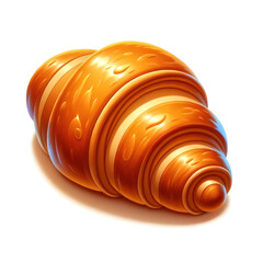 3d icon croissant on white background,Sweet food concept