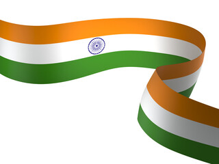 India flag element design national independence day banner ribbon png
