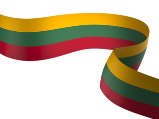 Lithuania flag element design national independence day banner ribbon png
