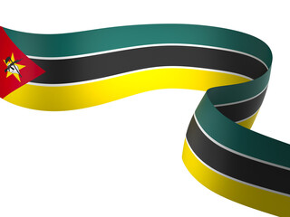 Mozambique flag element design national independence day banner ribbon png

