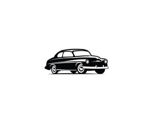 Fototapeta na wymiar 1949 Mercury Coupe car logo design. This logo is suitable for badges, emblems, icons, vintage car industrial design stickers. Also for car restoration, repair and racing.