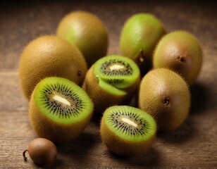 Kiwi fruit on a wooden background. Healthy food. Selective focus.