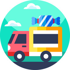 Candy Truck Icon, Sweet Truck, Candy Delivery, Candy Truck Symbol, Candy Truck Graphic, Candy Truck Design, Candy Truck Icon Design, Candy Delivery Truck, Candy Truck Illustration, Candy Truck Clipart