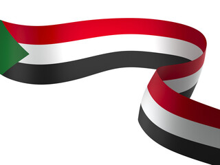 Fototapeta na wymiar Sudan flag element design national independence day banner ribbon png 